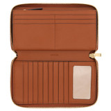 Internal product shot of the Oroton Harvey Medium Book Wallet in Cognac and Smooth Leather for Women