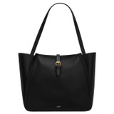 Front product shot of the Oroton Dylan Medium Tote in Black and Pebble Leather for Women