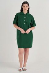 Oroton Mesh Polo Shift Dress in Treehouse and 83% Viscose, 17% Polyester for Women