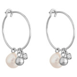 Oroton Minnie Hoops in Silver and Brass Base With Rhodium Plating for Women