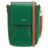 Front product shot of the Oroton Harriet Phone Crossbody in Emerald and Saffiano Leather for Women