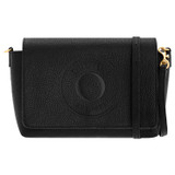 Front product shot of the Oroton Polly Crossbody in Black and Pebble leather for Women