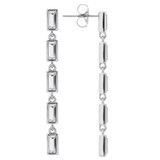 Oroton Phoebe Long Drop Earrings in Silver and Brass Base With Rhodium Plating for Women