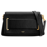 Front product shot of the Oroton Perry Day Bag in Black and Smooth Leather for Women