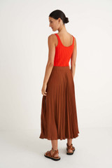 Oroton Pleat Skirt in Cognac and 100% Polyester for Women