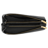 Internal product shot of the Oroton Wilde Double Zip Crossbody in Black and Smooth Leather for Women