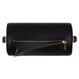 Internal product shot of the Oroton Margot Drum Bag in Black and Pebble Leather for Women