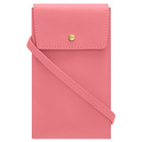 Front product shot of the Oroton Maeve Phone Crossbody in Strawberry and Smooth Leather for Women