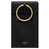 Oroton Maeve Phone Crossbody in Black and Smooth Leather for Women