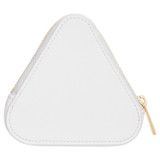 Back product shot of the Oroton Zoey Triangle Pouch in Pure White and Recycled Leather for Women
