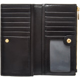 Internal product shot of the Oroton Muse Slim Zip Wallet in Black and Two Tone Saffiano/Split Leather for Women