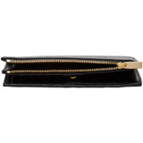 Oroton Muse Slim Zip Wallet in Black and Two Tone Saffiano/Split Leather for Women