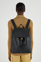 Oroton Margot Large Backpack in Black and Pebble Leather for Women