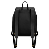 Back product shot of the Oroton Margot Large Backpack in Black and Pebble Leather for Women