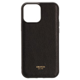 Front product shot of the Oroton Muse Case For iPhone 13 Pro Max in Black and Saffiano Leather for Women