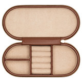 Internal product shot of the Oroton Margot Medium Jewellery Case in Whiskey and Pebble Leather for Women