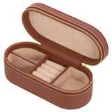 Internal product shot of the Oroton Margot Medium Jewellery Case in Whiskey and Pebble Leather for Women