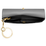 Internal product shot of the Oroton Margot Keyring Pouch in Black and Pebble leather for Women
