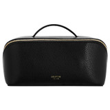 Front product shot of the Oroton Muse Medium Beauty Case in Black and Saffiano And Smooth Leather for Women