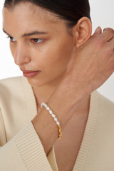 Oroton Valentina Bracelet in Gold/White and Brass Base With 18CT Gold Plating for Women