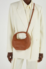 Oroton Tulip Mini Day Bag in Milk Chocolate and Pebble Leather for Women