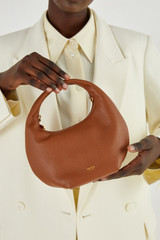 Oroton Tulip Mini Day Bag in Milk Chocolate and Pebble Leather for Women