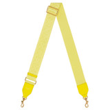 Front product shot of the Oroton Logo Webbing Bag Strap in Bright Chartreuse and Smooth Leather for Women
