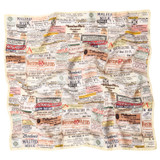 Front product shot of the Oroton All Over Label Scarf in Soft Cream and 100% Silk for Women