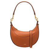 Front product shot of the Oroton Florence Small Shoulder Bag in Cognac and Smooth leather for Women