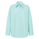 Front product shot of the Oroton Poplin Long Sleeve Shirt in Amalfi and 100% Cotton for Women