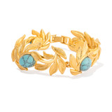 Front product shot of the Oroton Tropea Bracelet in Worn Gold/Turquoise and 18-karat gold plating for Women