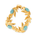 Front product shot of the Oroton Tropea Bracelet in Worn Gold/Turquoise and 18-karat gold plating for Women