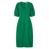 Front product shot of the Oroton Sculptured Dress in Kelly Green and 58% Viscose 42% Linen for Women
