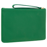 Back product shot of the Oroton Eve Medium Pouch in Emerald and Pebble Leather for Women