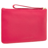 Back product shot of the Oroton Eve Medium Pouch in Peony Pink and Pebble Leather for Women