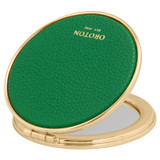 Front product shot of the Oroton Eve Round Mirror in Emerald and  for Women