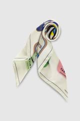 Front product shot of the Oroton Sardinia Silk Scarf in Multi and 100% Silk for Women