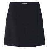 Front product shot of the Oroton Wrap Skirt in North Sea and 58% Viscose, 42% Linen for Women