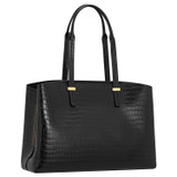 Back product shot of the Oroton Anika Texture 15" Day Bag in Black Croc and  for Women