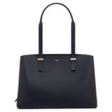 Front product shot of the Oroton Anika 13" Day Bag in Dark Navy and Pebble Leather for Women