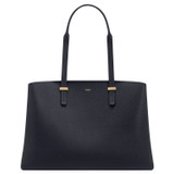 Front product shot of the Oroton Anika 15" Day Bag in Dark Navy and Pebble Leather for Women