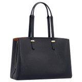 Back product shot of the Oroton Anika 15" Day Bag in Dark Navy and Pebble Leather for Women