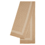 Front product shot of the Oroton Hannah Wrap Scarf in Fawn and 40% Acrylic, 33% Viscose, 20% Nylon And 7% Wool for Women