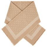 Front product shot of the Oroton Hannah Wrap Scarf in Fawn and 40% Acrylic, 33% Viscose, 20% Nylon And 7% Wool for Women