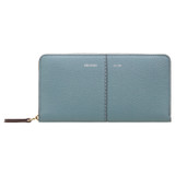 Front product shot of the Oroton Tessa Book Wallet in Folkstone Grey and Soft Pebble Leather for Women