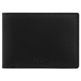 Front product shot of the Oroton Ethan Pebble 4 Credit Card Mini Wallet in Black and Pebble Leather for Men