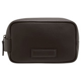 Front product shot of the Oroton Ethan Pebble Toiletry Case in Bitter Chocolate and Pebble Leather for Men