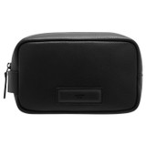 Front product shot of the Oroton Ethan Pebble Toiletry Case in Black and Pebble Leather for Men