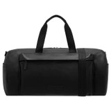 Front product shot of the Oroton Ethan Pebble Weekender in Black and Pebble Leather for Men