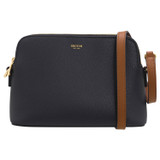 Front product shot of the Oroton Iris Double Zip Crossbody in Dark Navy/Cinnamon and  for Women